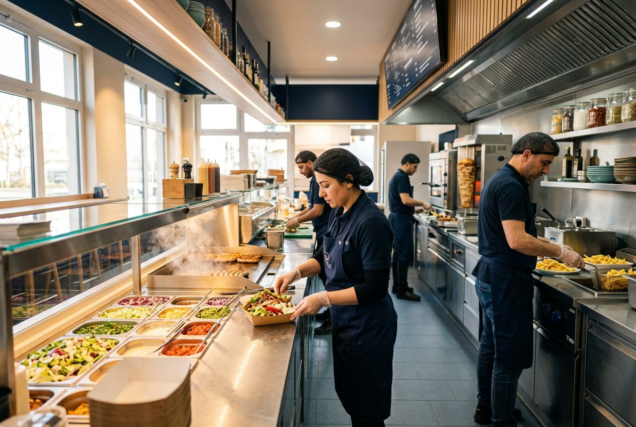 Moderne Schnellgastronomie-Küche